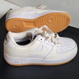 Nike By You Air Force 1 Low DN4165-991 Women's Sz 7.5 White Leather Sneaker Shoe